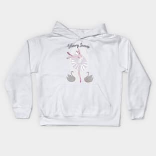 Silvery Swans Kids Hoodie